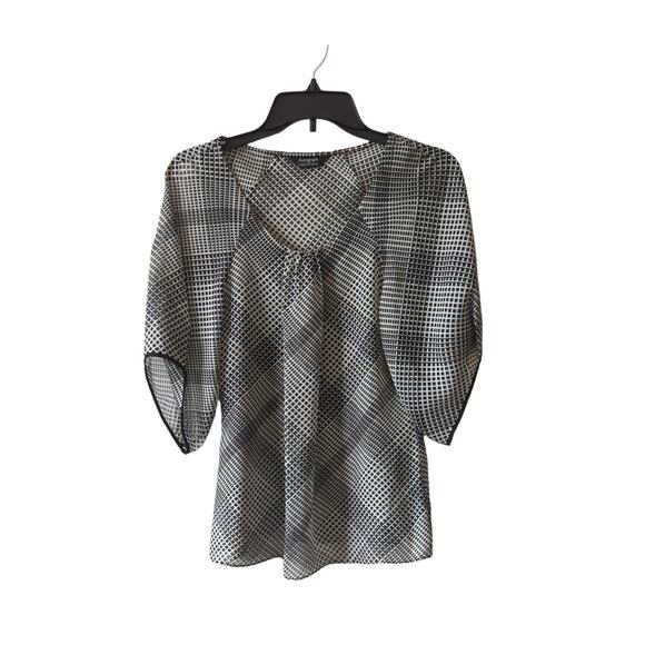Autograph by Marks and Spencer Black and White Sheer Blouse Size UK 8 - Picture 1 of 3